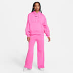 Pants de entrenamiento de tiro alto y piernas anchas para mujer Nike Sportswear Phoenix Fleece
