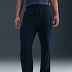 Calças de lã cardada com bainha aberta Nike Tech para homem