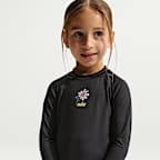 Playera de manga larga Dri-FIT UV para niña talla pequeña Nike Swim Hydroguard