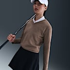 Nike Women's V-Neck Long-Sleeve Golf Top