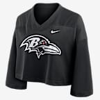 Baltimore Ravens Rewind Fashion Women's Nike Dri-FIT NFL Cropped Jersey - Black