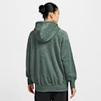 เสื้อมีฮู้ดซิปยาวผ้าฟลีซอุ่นสบายขนาดโอเวอร์ไซส์ผู้หญิง Nike Sportswear Phoenix Plush