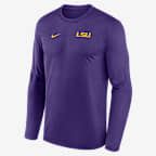 LSU Sideline Legend Small Logo Men's Nike Dri-FIT College Long-Sleeve T-Shirt - Purple