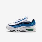 Nike Air Max 95 "Big Bubble" Premium Big Kids' Shoes - White/Lake Blue/French Blue/Emerald Green