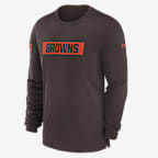 Playera de manga larga Nike Dri-FIT para hombre Cleveland Browns Sideline Player Team Issue
