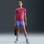 Nike One Fitted Big Kids' (Girls') Dri-FIT Short-Sleeve Top