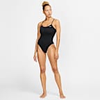 Traje de baño recortado de una pieza para mujer Nike Swim HydraStrong Essential