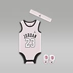 Jordan 3-Piece Mesh Jersey Bodysuit Box Set Baby 3-Piece Bodysuit Box Set.