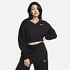 Nike Sportswear Phoenix Fleece Women's Cropped V-Neck Top. Nike HR