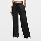 nike women's sportswear trend essential fleece wide pants