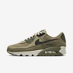  Nike Men's Air Max 90 Essential Medium Olive/Black-Team Orange  AJ1285-205 (Size: 9.5)