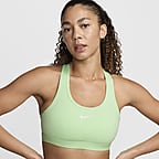 Nike sz S Pro FIERCE Sports Bra Medium Support NEW $50 620279-703 Volt w  Grey