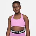 Nike Big Girls Swoosh Sports Bra Black Size XL 1528
