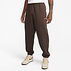 NWT Nike Solo Swoosh CW5460-691 Men's Fleece Pants Loose Fit Canyon Rust  White L