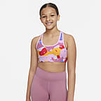 Nike Dri-FIT Swoosh Big Kids' (Girls') Printed Reversible Sports Bra. Nike .com