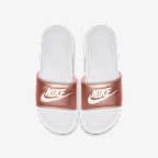nike benassi slides purple and gold