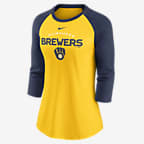 Nike Next Up (MLB Milwaukee Brewers) Women's 3/4-Sleeve Top.