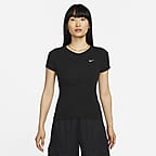 Nike black short sleeve clearance crop top