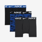 Nike Micro Print Boxer Briefs (3-Pack) Big Kids' Underwear.