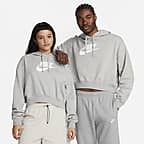  Nike Sportswear Club Fleece Oversized Crop Graphic Hoodie Womens  Size - Medium Black/White : Clothing, Shoes & Jewelry