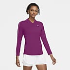 nike women's court dry half zip long sleeve tennis top