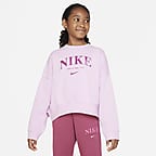 Nike Sportswear Big Kids' (Girls') Fleece Sweatshirt.