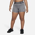 NIKE PRO dri fit girls kids Lrg black gray pattern athletic