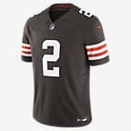 Nike Cleveland Browns No32 Jim Brown Anthracite Salute to Service Men's Stitched NFL Limited Therma Long Sleeve Jersey