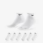Nike Everyday Plus - Calcetines tobilleros acolchados en el tobillo,  paquete de 3 pares, blanco/negro, SM (talla de zapato para niños grandes,  zapato