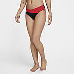 Nike Womens Striped Logo Swim Bottom Separates B/W XS 
