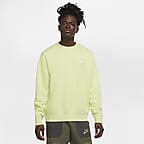 nike club crew neck sweat in khaki