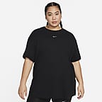 Nike Sportswear Essential Womens T-Shirt - Plus Size - White/Black