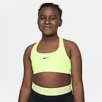 New Nike Swoosh Big Kids' (Girls') Sports Bra Extra Small, White