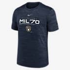 Nike Logo Velocity (MLB Milwaukee Brewers) Men's T-Shirt. Nike.com