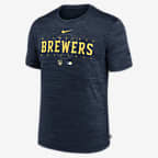 Milwaukee Brewers Nike Dri-Fit Short Sleeve Shirt Men's Navy New