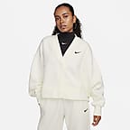 Logo loose fleece cardigan, Nike