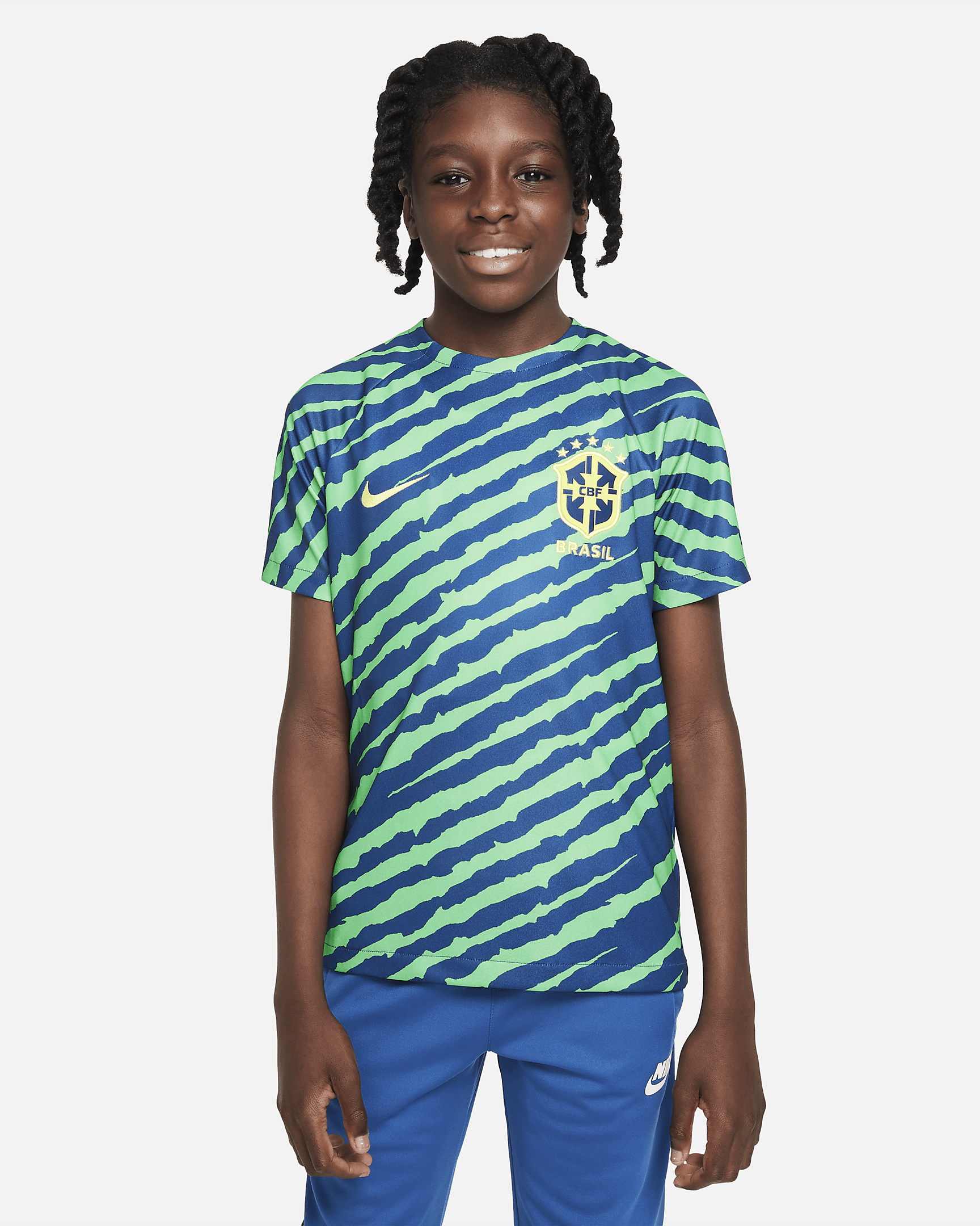 Brazil Older Kids' Nike Dri-FIT Pre-Match Football Top. Nike AE