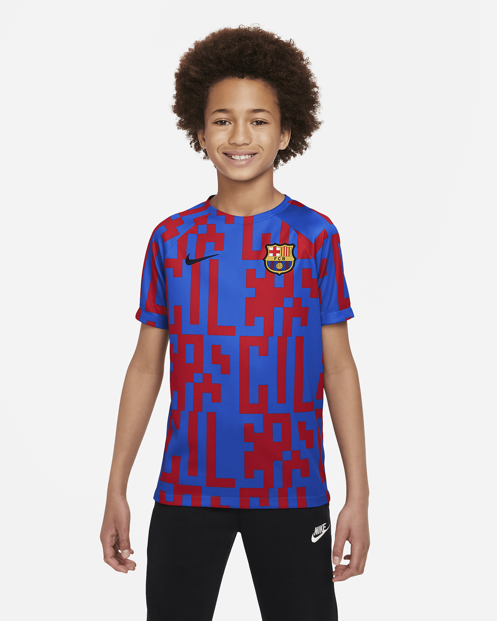 F.C. Barcelona Home Older Kids' Nike Dri-FIT Pre-Match Football Top ...