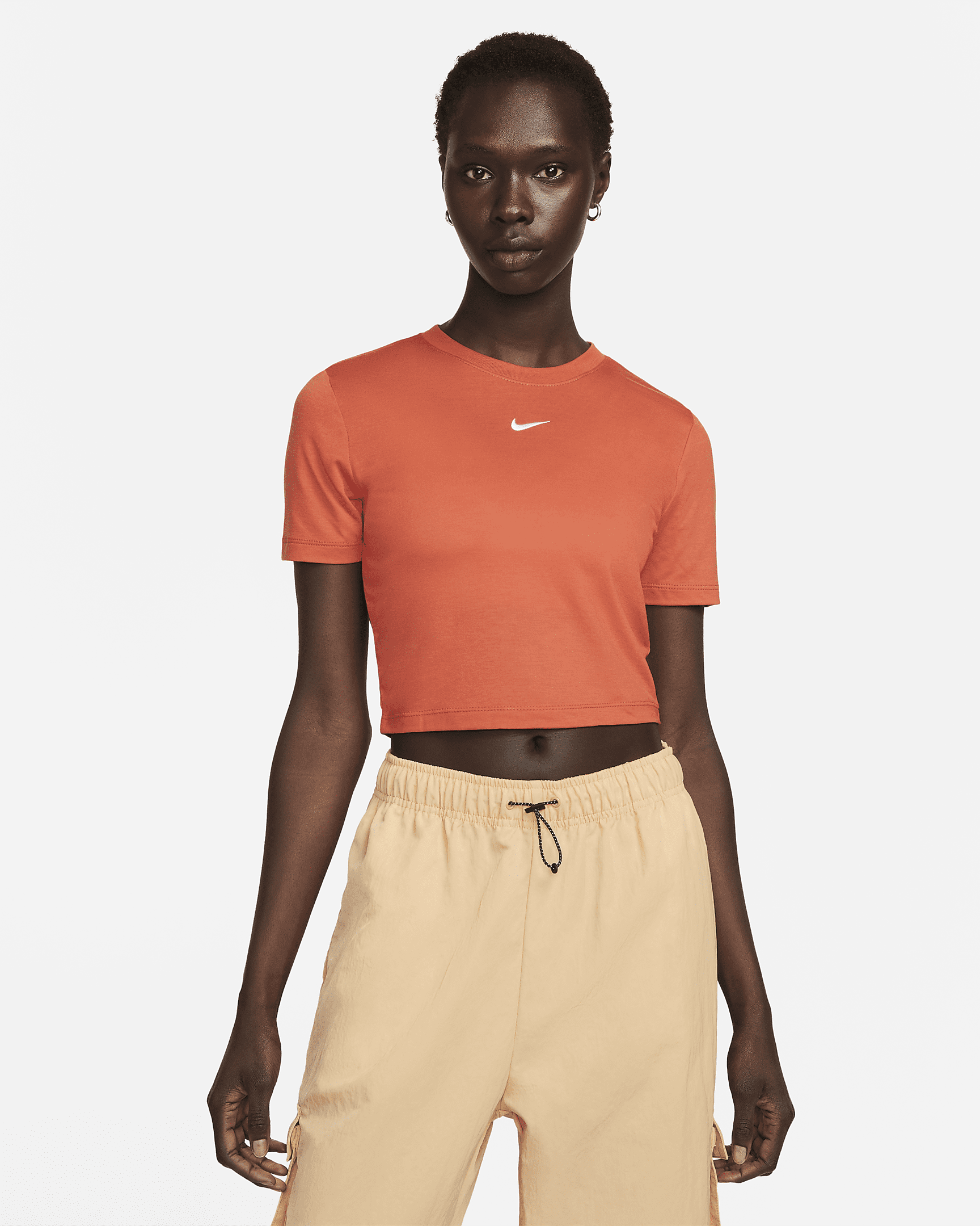 matching nike crop top and shorts set