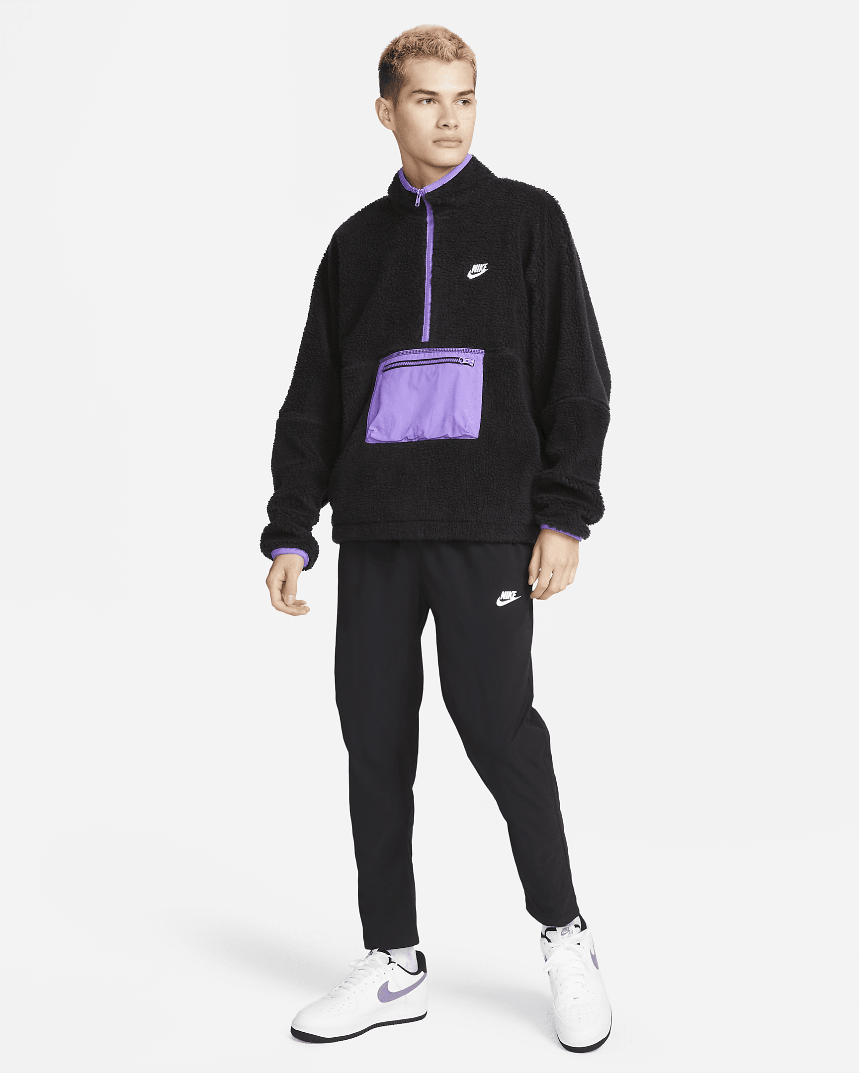 Nike Club Fleece Men's 1/2Zip Anorak. Nike AE