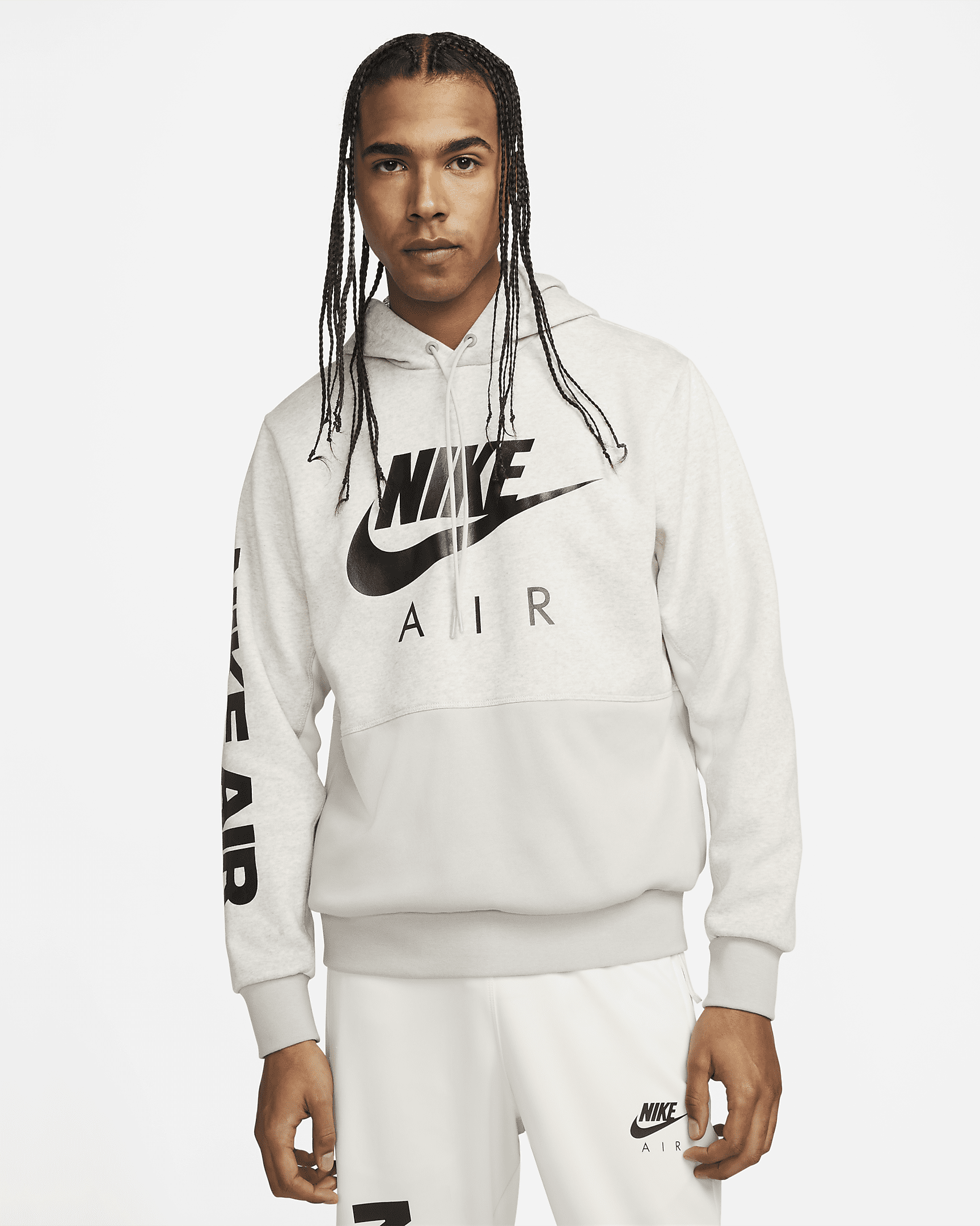 Nike Air Men's Brushed-Back Fleece Pullover Hoodie. Nike DK