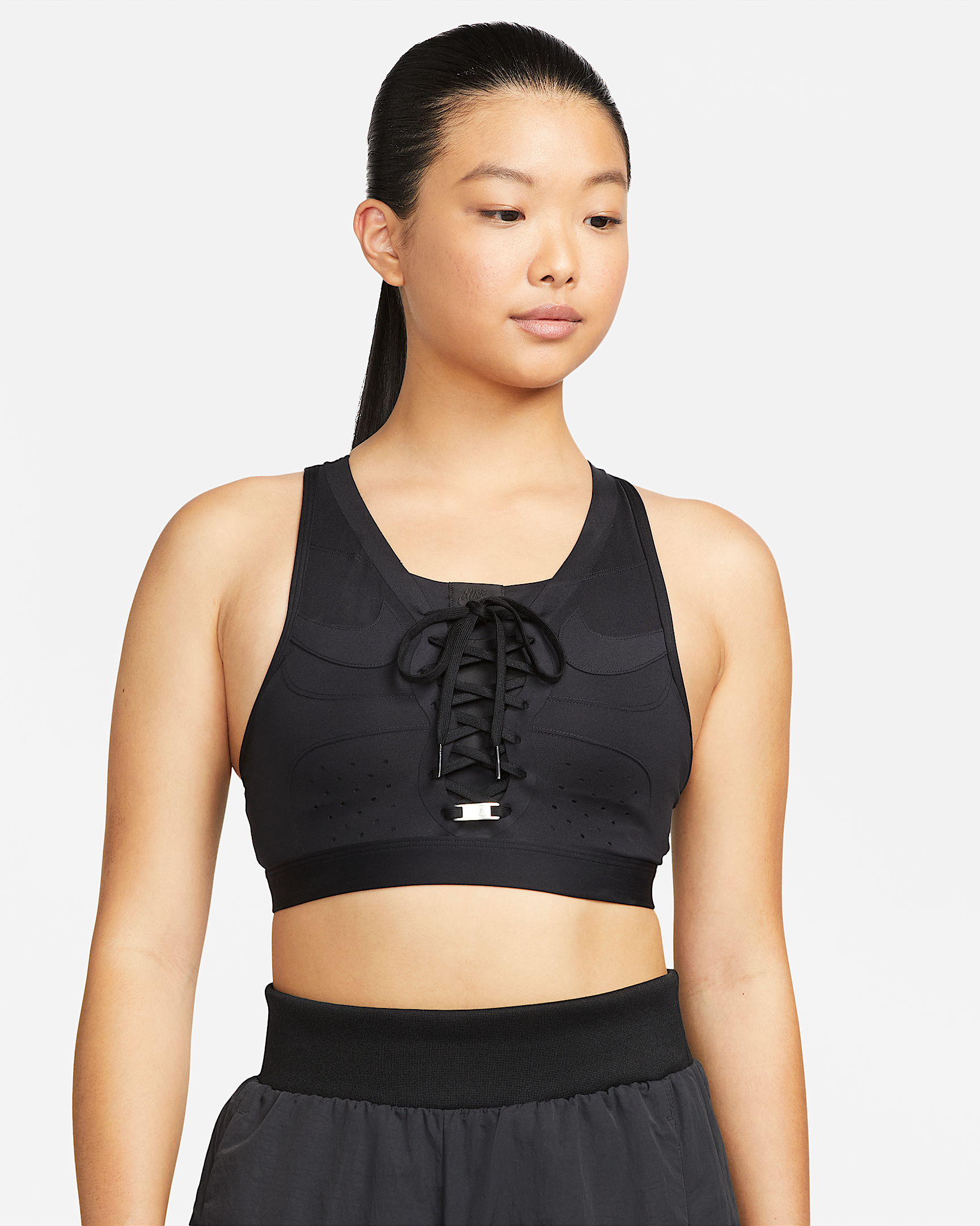Nike DriFIT Swoosh Air Force 1 Women's MediumSupport Laced Sports Bra