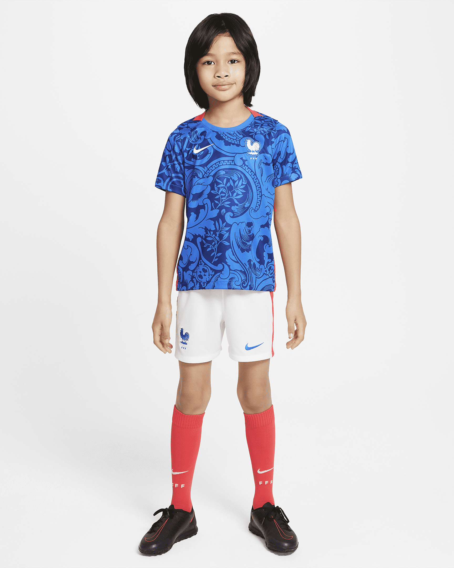 FFF 2022 Home Younger Kids' Nike Football Kit. Nike AE