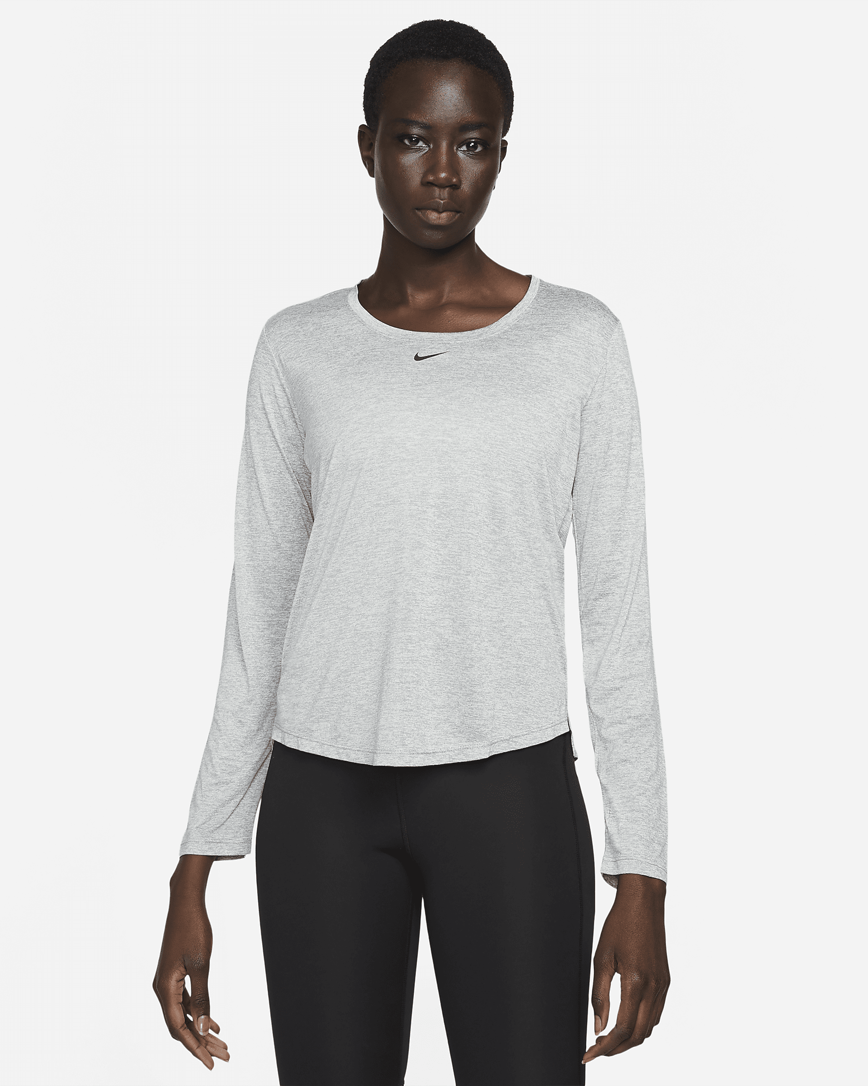 Nike Dri Fit One Womens Standard Fit Long Sleeve Top Nike Lu 1104