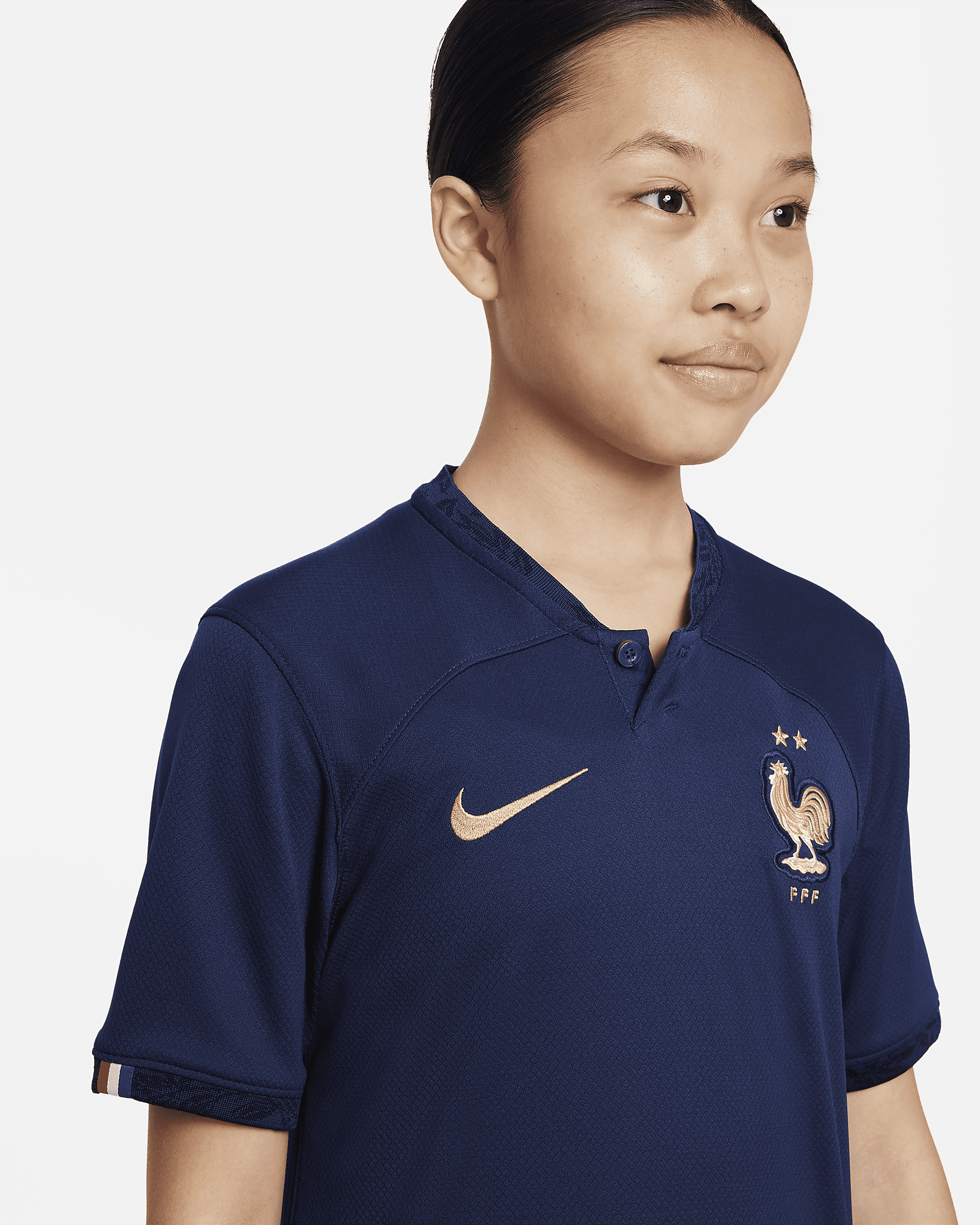 Maillot de football Nike Dri FIT FFF Stadium Domicile pour enfant plus âgé Nike LU