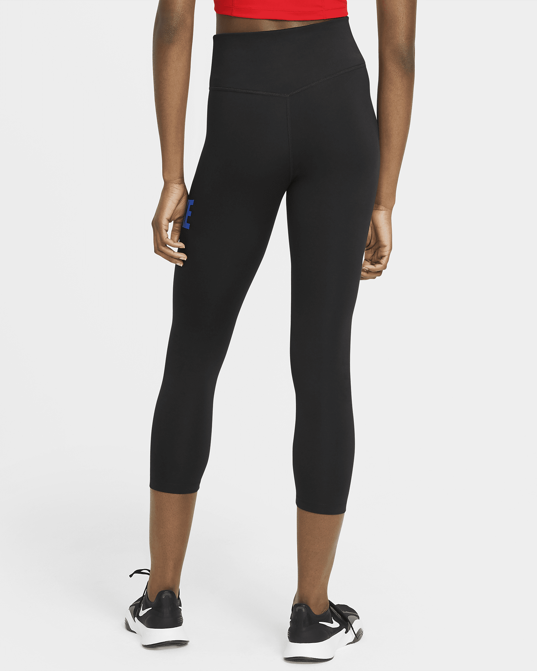 Nike One Womens Mid Rise Crop Graphic Leggings Nike Lu