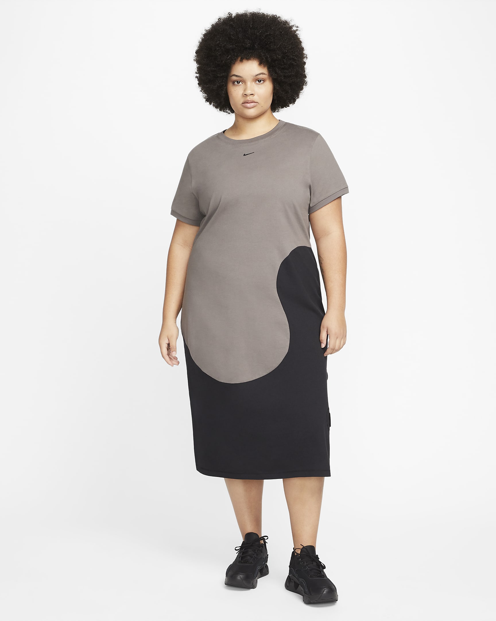 Nike Sportswear Color Clash Women\'s Maxi Dress (Plus Size) Cave Stone/Black
