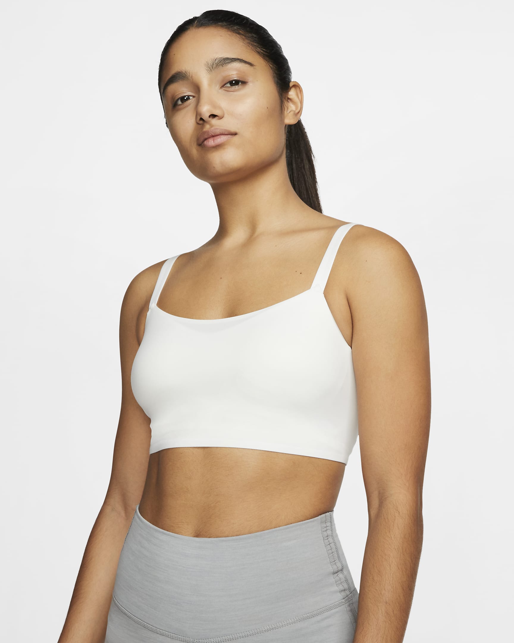 Nike Indy Luxe Women\'s Light-Support 1-Piece Pad Convertible Sports Bra Summit White/Platinum Tint