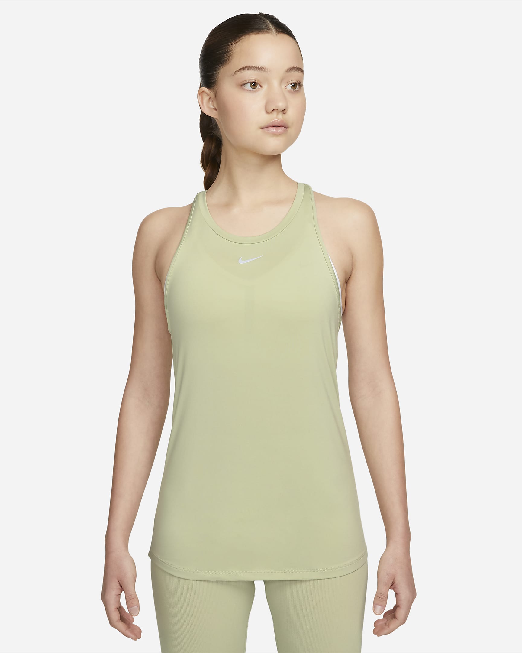 Nike Dri-FIT One Luxe Women\'s Slim Fit Tank Olive Aura