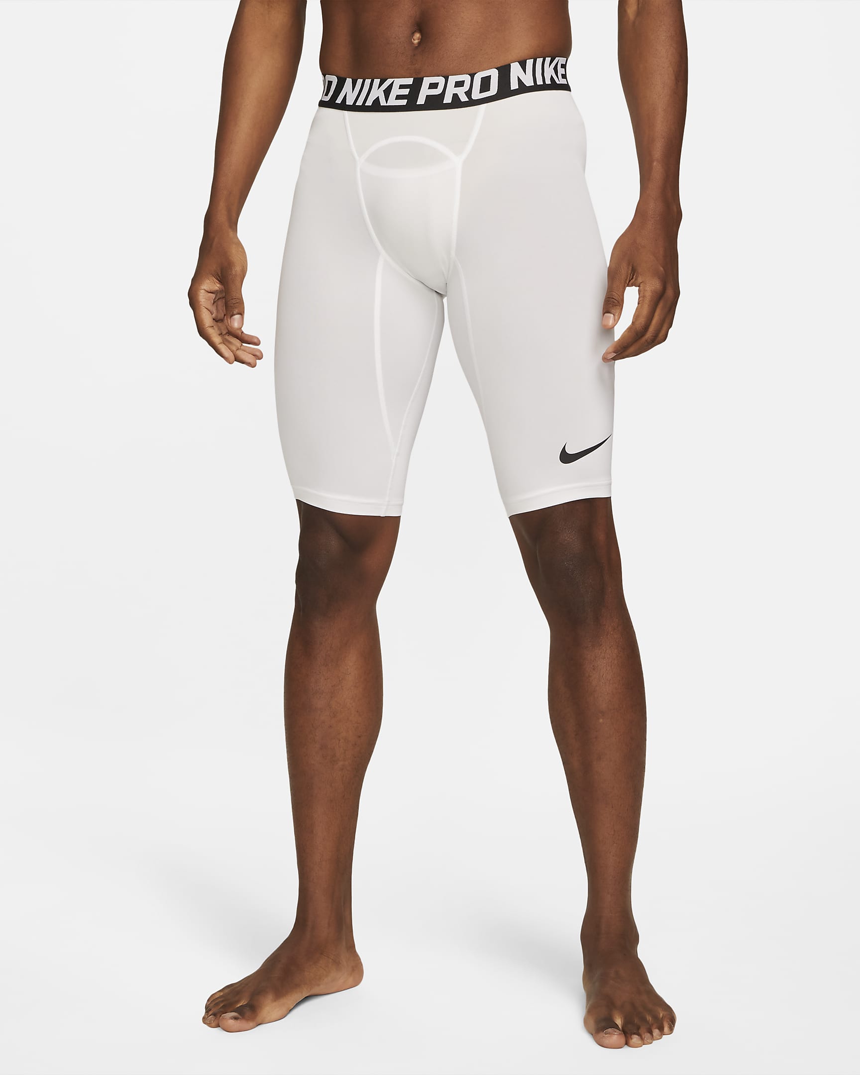 Nike Pro Men\'s Baseball Slider Shorts White/Wolf Grey/Black